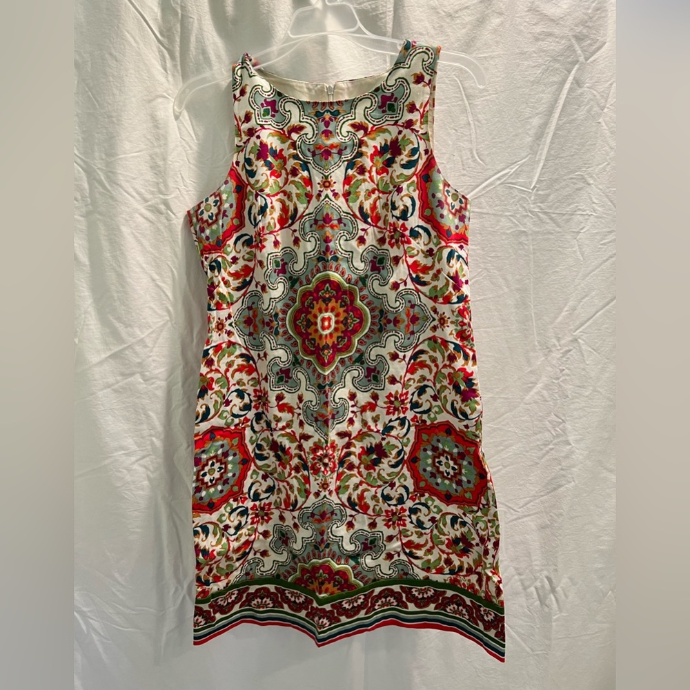 Women’s London Times Gorgeous Cotton Sateen Floral Patterned Shift Dress